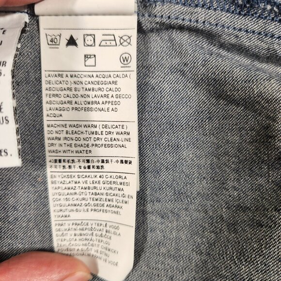 VTG United Colors of Benetton Ombre Denim A line Mini dress Womens size M - Picture 9 of 11